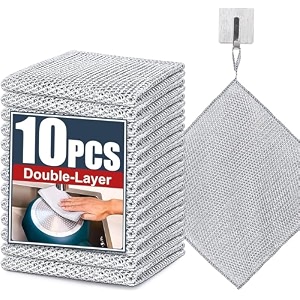 new upgrade steel wire dishclothtriple-layer steel wire cleaning clothpowerful cleaning non-scratch wire dishcloth rag for cookware sinks dishes stove tops pack of 10