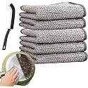New Upgrade Steel Wire Dishcloth,Triple-Layer Steel Wire Cleaning Cloth,Powerful Cleaning Non-Scratch Wire Dishcloth Rag for Cookware, Sinks, Dishes, Stove Tops (Pack of (Rew))