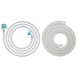 new ware 3 meter washing machine inlet amp outlet hose combo  universal tap adaptor  water supply amp drain set for top amp front load fully automatic machines  flexible replacement kit  3m
