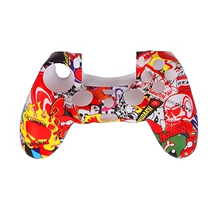 new world anti-slip silicone cover case sleeve for ps4 - skull design white for game console devices