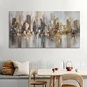 New York City Wall Art - Modern Abstract Wall Art for Living Room, Office &amp; Bedroom Cityscape &amp; Paintings for Bedroom brooklyn bridge Wall Art Pictures Wall Decor Chicago Artwork for Walls 20×40IN
