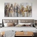 New York City Wall Art - Modern Abstract Wall Art for Living Room, Office &amp; Bedroom Cityscape &amp; Paintings for Bedroom brooklyn bridge Wall Art Pictures Wall Decor Chicago Artwork for Walls 29×58IN