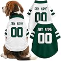 New York J Dog Clothes Jersey Style Custom Pet T Shirt with Personalized Name Number for Small Medium Large Dogs