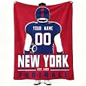 New York Throw Blanket Personalized Name and Number Gifts for Men Women Kids Flannel Tapestry