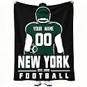 New York Throw Blanket Personalized Name and Number Gifts for Men Women Kids Flannel Tapestry