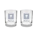 New York University 2-Sided Satin Finish Rock Glass Set of 2 14oz