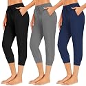 NEW YOUNG Capri Leggings with Pockets for Women High Waisted Workout Leggings Tummy Control Yoga Pants