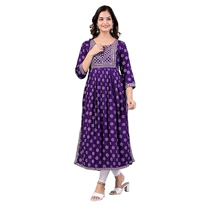 NEW4U Womens Sequin Zari Embroidery Printed Naira