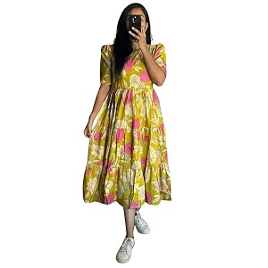 NEW4U Women Printed Rayon Anarkali Kurta for