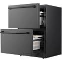 NewAir 24” Dual Zone Outdoor Wine & Beverage Fridge | Freestanding or Built-In Under counter Refrigerator for Outside Patio | Dual Drawer for 20 Wine Bottles & 80 Cans | Stainless Steel