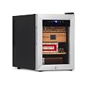NewAir 250 Count Electric Cigar Humidor Box | Cigar Cooler Cabinet with Thermoelectric Cooling | Digital Temperature Controls, Spanish Cedar Shelves, and Locking Glass Door | Stainless Steel