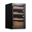 NewAir 840 Count Electric Cigar Humidor Cabinet | Freestanding Cigar Cooler with Spanish Cedar Drawers, Electronic Humidity &amp; Temperature Control | LED Lighting and Opti-Temp™ Heating &amp; Cooling