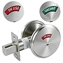 NEWBANG Grade 2 ADA Commercial Heavy Duty Privacy Deadbolt with Occupancy Indicator UL Listed and 3 Hour Fire Rated, Satin Chrome 26D, Left and Right Handed,MD-C2-Deadbolt-1P
