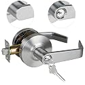 NEWBANG Grade 2 ADA Commercial Heavy Duty Door Lever for Storeroom UL Listed and 3 Hour Fire Rated, Satin Chrome 26D, Left and Right Handed, MD-C2-4ST-1P