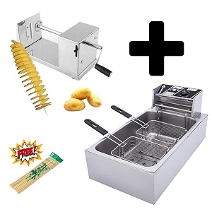 newbasics commercial deep fryer electric 220v stainless steel with variable temperature control with warranty 12 liters with twister
