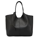 NEWBELLA Tote Bag for Women, Vegan Leather Crossbody Shoulder Bag, Top Handle Satchel Purse for Work, Travel, Daily Use (Black-Tote)