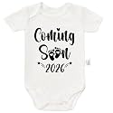 Newborn Announcement Coming Soon 2026 Bodysuits, Gender Neutral Baby Clothes Cotton Romper Short Sleeve 0-24 Month