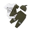 Newborn Baby Girl Clothes 0-18M Infant Ruffle Romper Bodysuit, Long Sleeve Tops Floral Pant Outfits Set + Headband