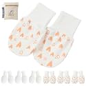 Newborn Baby Girl Mittens Anti Scratch Baby Mittens No Scratch Mittens Baby Gloves for 0-6 Months Baby Girls (6 Pairs)