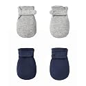 Newborn Baby No Scratch Mittens Stay On, 100% Cotton Breathable, Adjustable Infant Gloves for Baby Boys Girls Mittens