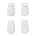 Newborn Baby No Scratch Mittens Stay On, 100% Cotton Breathable, Adjustable Infant Gloves for Baby Boys Girls Mittens