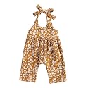 Newborn Girls Sling Jumpsuit Flower Print Sleeveless