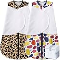 BSTOPPT Newborn Sleep Sack Baby Swaddle,3-Way Adjustable Wearable Blanket,100% Rayon Cotton Swaddling Sleeping Bag，TOG 0.5