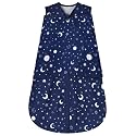 BSTOPPT Newborn Sleep Sack Baby Swaddle,swaddle me 6-12 month,3-Way Adjustable Wearable Blanket,100% Rayon Cotton Swaddling sleeping bag，TOG 0.5 (Starry Sky, 6-12 Months)