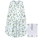 BSTOPPT Newborn Sleep Sack Baby Swaddle,Swaddle me 0-3 Month,3-Way Adjustable Wearable Blanket,100% Rayon Cotton Swaddling Sleeping Bag，TOG 0.5 (Leaf, 0-3 Months)