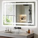 NEWBULIG 48X36 LED Bathroom Mirror with Lights, Anti-Fog, Backlit + Front Lit, Lighted Bathroom Vanity Mirror for Wall, Memory Function, Dimmable, Tempered Glass, Shatter-Proof
