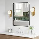 NEWBULIG Bathroom Mirror for Wall, 30x40 Inch Rectangle Mirror, Matte Black Metal Framed Bathroom Vanity Mirror for Restroom Farmhouse, Anti-Rust, Tempered Glass, Horizontally or Vertically Hanging