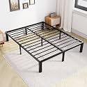 NEWBULIG King Size Bed Frame Metal Bed Frame, Mattress Foundation with Steel Slat Support, No Box Spring Needed, Heavy Duty, Storage Space Under Frame, Easy Assembly