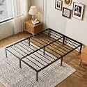 NEWBULIG Queen Size Bed Frame Metal Bed Frame, Mattress Foundation with Steel Slat Support, No Box Spring Needed, Heavy Duty, Storage Space Under Frame, Easy Assembly
