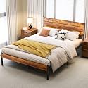 NEWBULIG King Size Bed Frame with Headboard, 800LBS Mattress Foundation with All Sturdy Metal Support, Under Bed Storage, No Box Spring Needed, Easy Assembly, Rust Brown