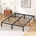 NEWBULIG King Size Bed Frame Metal Bed Frame, Mattress Foundation with Steel Slat Support,Heavy Duty, No Box Spring Needed, Storage Space Under Frame, Easy Assembly