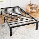 NEWBULIG Metal Bed Frame - Twin Size Metal Platform Bed Frame Mattress Foundation with Steel Slat Support, No Box Spring Needed, Storage Space Under Frame, Easy Assembly
