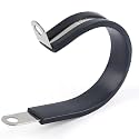 Newdeli 10Pcs Cable Clamps 1-3/4 Inch Stainless Steel Cable Clamp Rubber Cushioned Hose Clamp Insulated Tube clips Automotive Wire Pipe Clamps