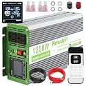 Newdeli 1200W Pure Sine Wave Inverter 12V to 110V 120V AC Converter Car Power Inverter for Vehicles RV Truck Solar Outdoor with 2 AC Socket, 5V 3.4A USB, LCD Display and Remote Controller