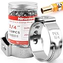 Newdeli 120pcs 3/4 inch Pex Crimp Rings Stainless Steel PEX Clamps Single Ear Hose Clamps Pex Fittings Cinch Pinch Clamp for Pipe Tubing Plumbing