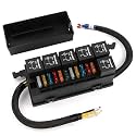 Newdeli 12V Relay Box 11 Way Waterproof Relay Fuse Box Automotive Relay and Fuse Block 12 AWG Pre-Wired Universal Relay Panel with 4-Pin Relays and ATC/ATO Blade Fuses for Auto Car Marine Boat Truck