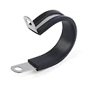 Newdeli 15Pcs Cable Clamps 1-1/4 Inch Stainless Steel Cable Clamp Rubber Cushioned Hose Clamp Insulated Tube clips Automotive Wire Pipe Clamps