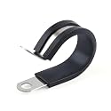 Newdeli 20Pcs Cable Clamps 1 Inch Stainless Steel Cable Clamp Rubber Cushioned Hose Clamp Insulated Tube clips Automotive Wire Pipe Clamps
