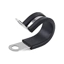 Newdeli 20Pcs Cable Clamps 3/4 Inch Stainless Steel Cable Clamp Rubber Cushioned Hose Clamp Insulated Tube clips Automotive Wire Pipe Clamps
