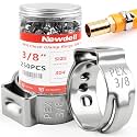 Newdeli 250pcs 3/8 inch Pex Crimp Rings Stainless Steel PEX Clamps Single Ear Hose Clamps Pex Fittings Cinch Pinch Clamp for Pipe Tubing Plumbing
