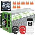 Newdeli 4000 Watt Power Inverter 12V DC to 110V 120V AC Pure Sine Wave Inverter with LCD Display, Remote Controller, 4 AC Outlets and 5V 3.4A USB Port for Vehicles Car Truck RV Solar System Home
