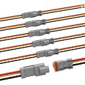 Newdeli Deutsch 3 Pin Connector Kit Waterproof Electrical Connector 16 AWG Male and Female Automotive Wire Connectors for Car Truck Boat, Dt Connector 6 Sets