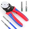 Newdeli Deutsch Crimp Tool Size 12 Deutsch Connector Tool 4 Way Indent 8 Impression Type Closed Barrel Crimper 12 AWG Solid Barrel Contact &amp; Circular Connector Contacts Pin Crimping Tool