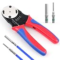 Newdeli Deutsch Crimp Tool Size 16 Deutsch Connector Tool 4 Way Indent 8 Impression Type Closed Barrel Crimper 14 16 18 AWG Solid Barrel Contact &amp; Circular Connector Contacts Pin Crimping Tool