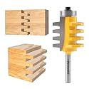 Newdeli Finger Joint Router Bit 1/4 Inch Shank Bearing Reversible Finger Joint Router Bits Carbide Joinery Wood Milling Cutter Glue Joint Tool Set for DIY Door Table Cabinet Shelve Furniture