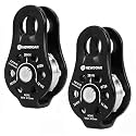 NewDoar Fixed Plate Micro Pulley,28KN CE Certified General Purpose Small Aluminum Rope Pulleys for Climbing/Aloft Work/Rappelling/Rescue Etc